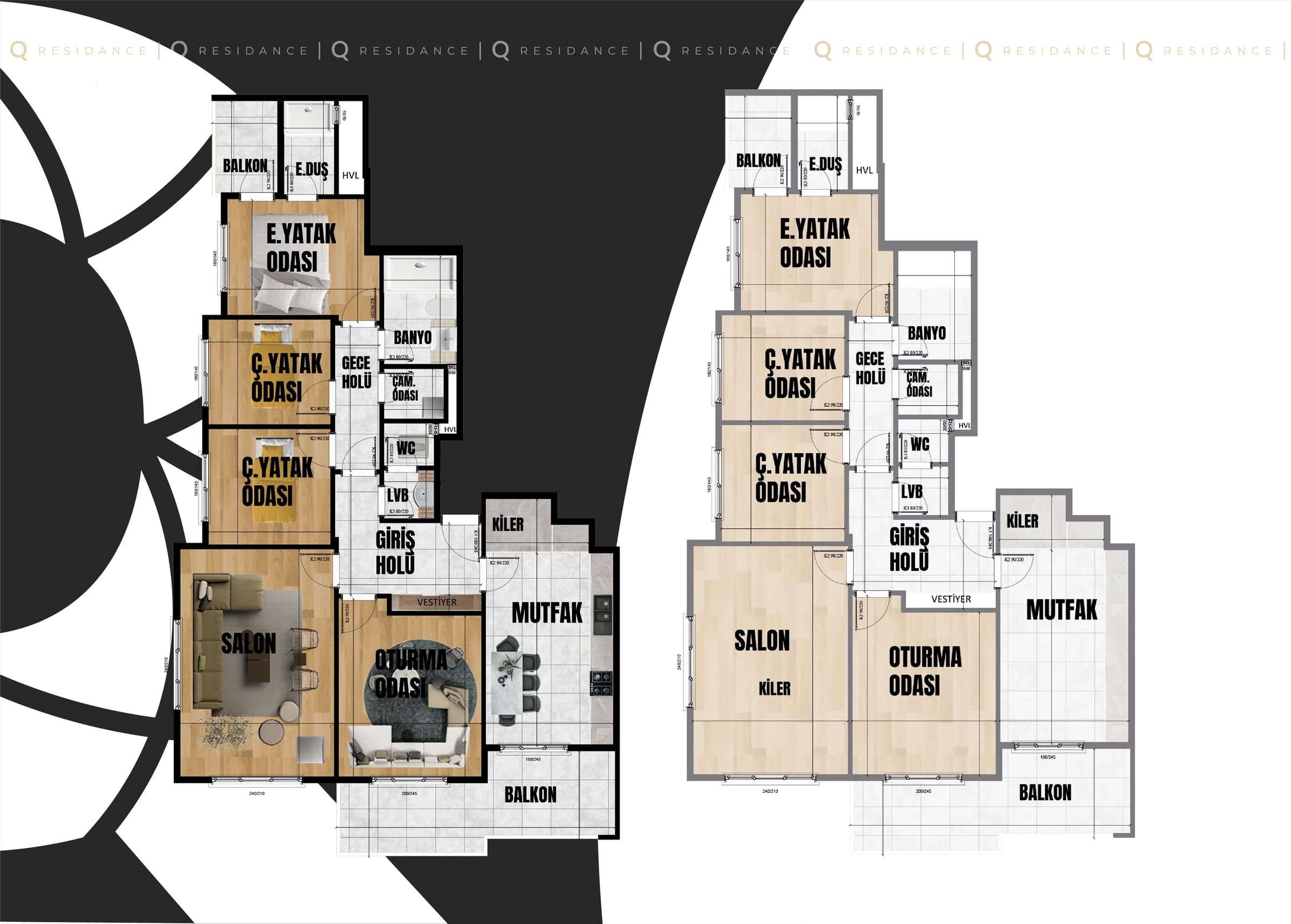 Q Residence — Daire planı